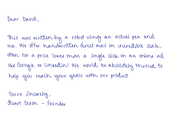 Handwriting style — The next-door neighbour